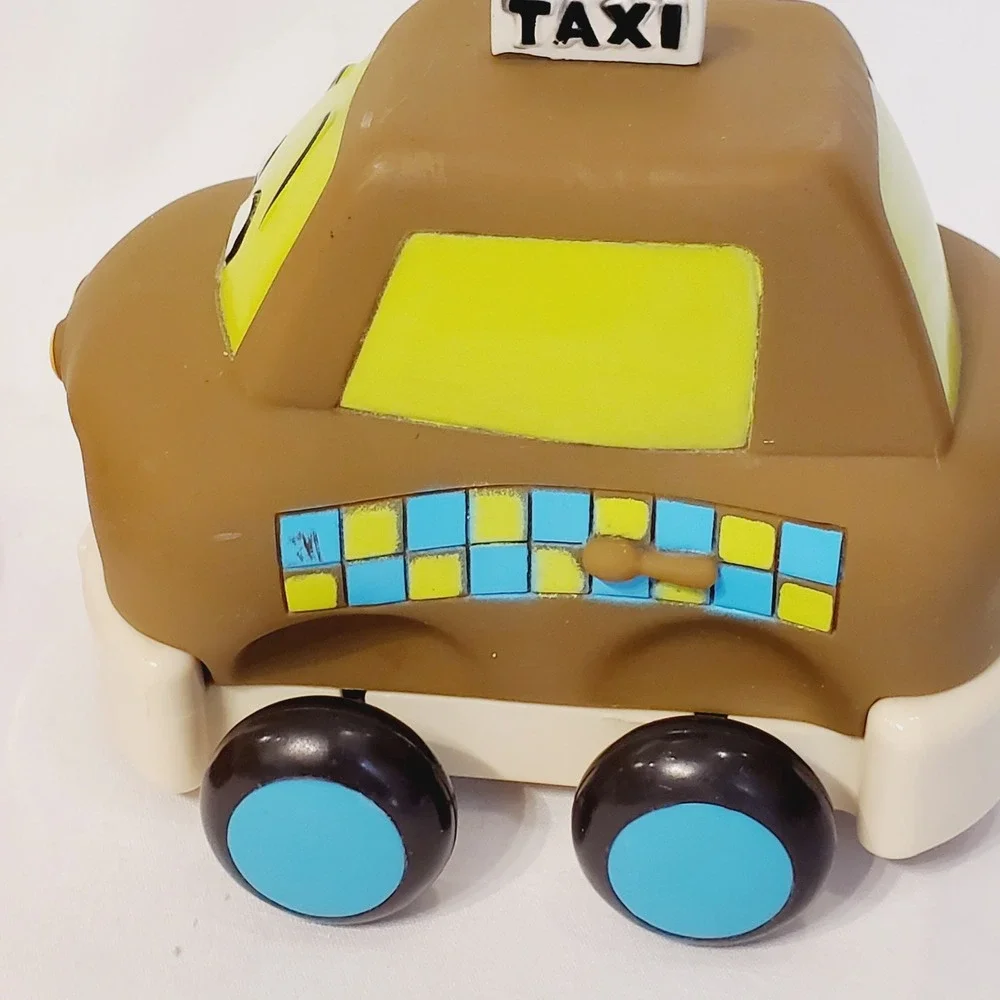 B. Toys Wheeee-ls! Soft Pull Back Toy Cars Set of‎ 3 Magenta Yellow Brown Taxi